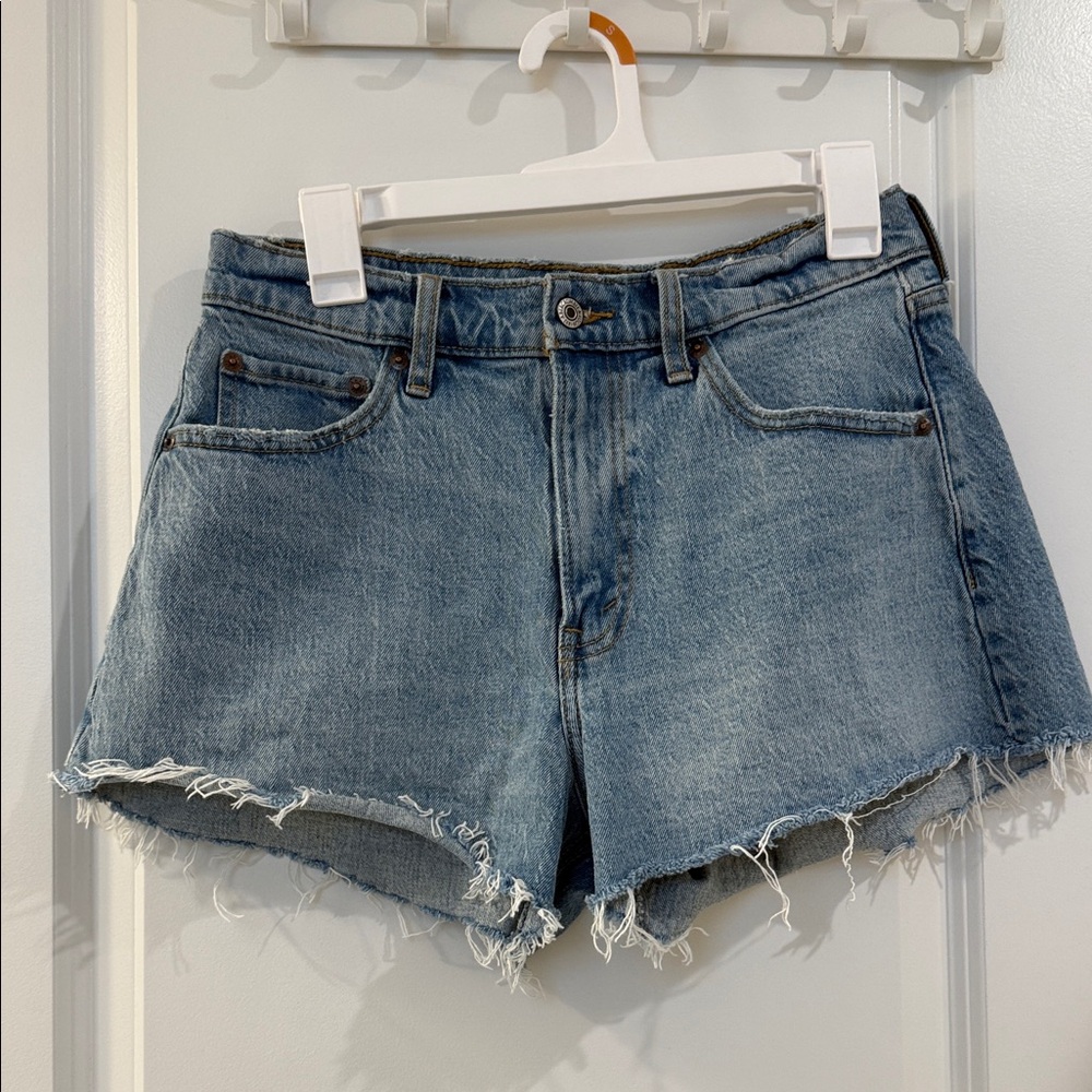 Abercrombie & Fitch Curve Love 90s High Rise Relaxed Cutoff Short Size 28